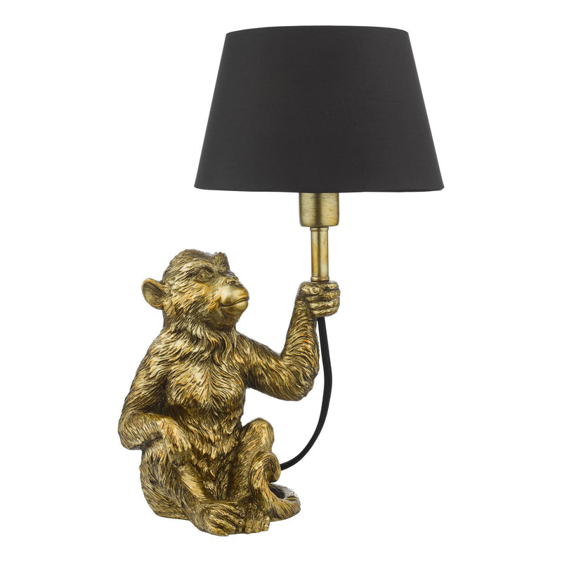 Dar Lighting Zira Monkey Table Lamp Gold With Shade • ZIR4235