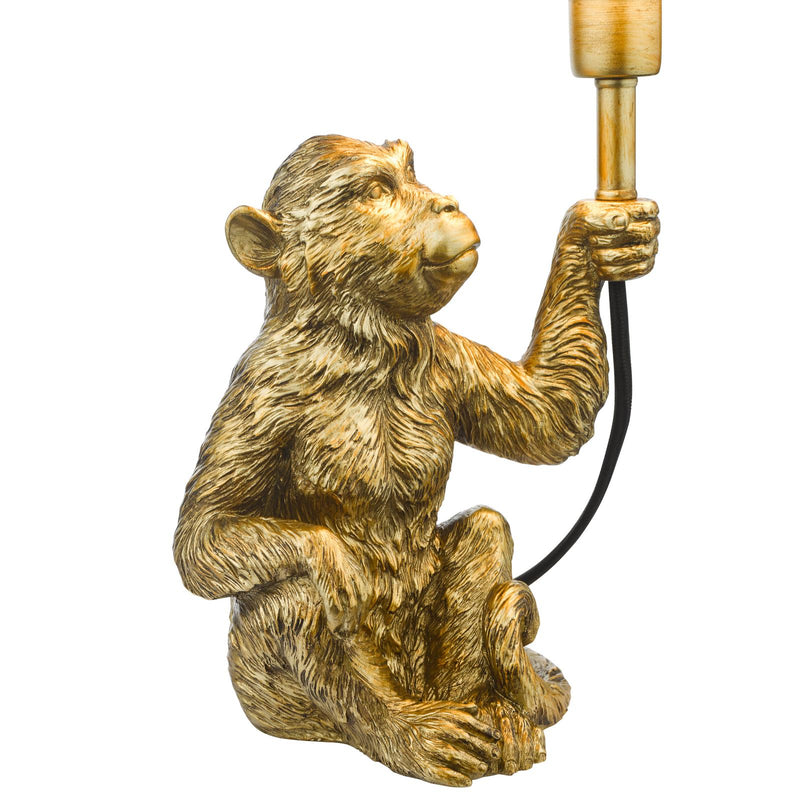 Dar Lighting Zira Monkey Table Lamp Gold With Shade • ZIR4235