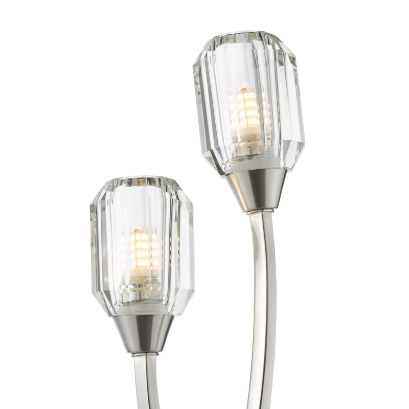 Dar Lighting Zonda 2 Light Wall Light Brushed Nickel and Crystal • ZON0938