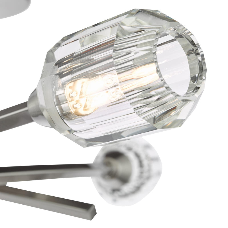 Dar Lighting Zonda 3 Light Semi-Flush Brushed Nickel and Crystal • ZON5338