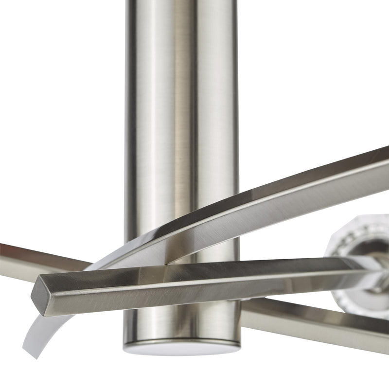 Dar Lighting Zonda 3 Light Semi-Flush Brushed Nickel and Crystal • ZON5338