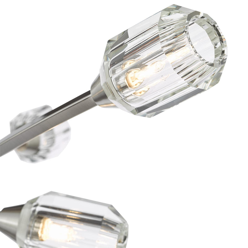 Dar Lighting Zonda 6 Light Semi-Flush Brushed Nickel and Crystal • ZON6438