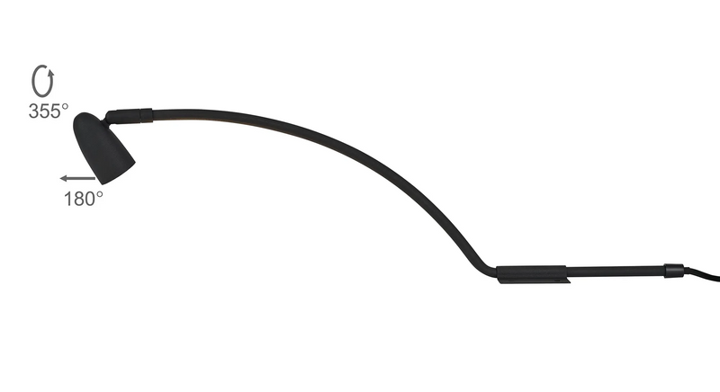 Deco Lex (Set Of 2) Type A Over Cabinet 1 Light GU10 With Adjustable Head And 2m Cable (No Plug) Black  • D1045BL