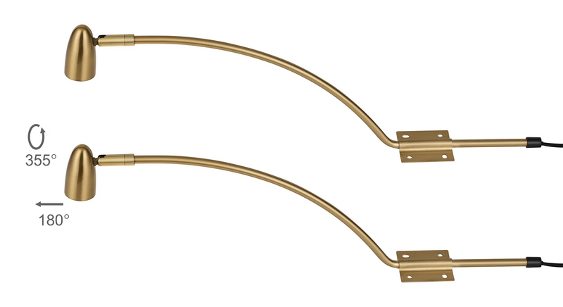 Deco Lex (Set Of 2) Type A Over Cabinet 1 Light GU10 With Adjustable Head And 2m Cable (No Plug) Brass  • D1045BR