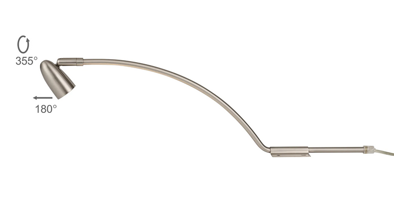 Deco Lex (Set Of 2) Type A Over Cabinet 1 Light GU10 With Adjustable Head And 2m Cable (No Plug) Satin Nickel  • D1045SN