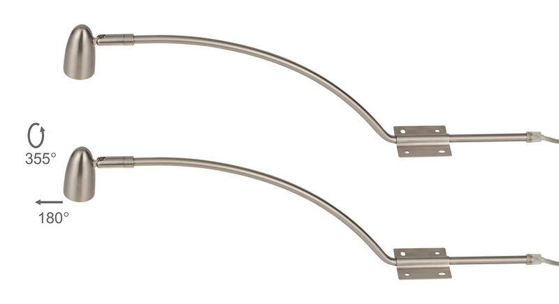 Deco Lex (Set Of 2) Type A Over Cabinet 1 Light GU10 With Adjustable Head And 2m Cable (No Plug) Satin Nickel  • D1045SN