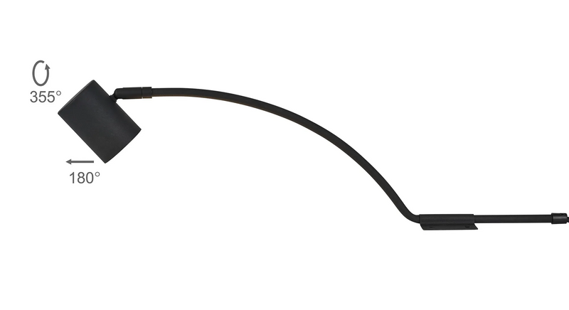 Deco Lex (Set Of 2) Type B Over Cabinet 1 Light GU10 With Adjustable Head And 2m Cable (No Plug) Black  • D1046BL