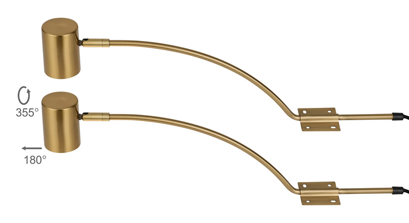 Deco Lex (Set Of 2) Type B Over Cabinet 1 Light GU10 With Adjustable Head And 2m Cable (No Plug) Brass  • D1046BR