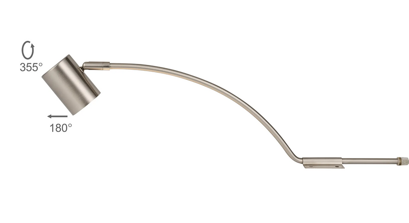 Deco Lex (Set Of 2) Type B Over Cabinet 1 Light GU10 With Adjustable Head And 2m Cable (No Plug) Satin Nickel  • D1046SN