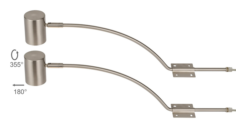 Deco Lex (Set Of 2) Type B Over Cabinet 1 Light GU10 With Adjustable Head And 2m Cable (No Plug) Satin Nickel  • D1046SN