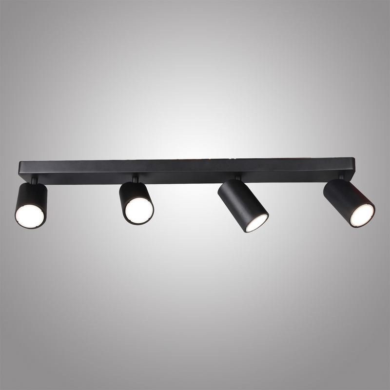 Mantra Fusion M6710 Sal Linear 4 Light Spotlight GU10, Matt Black • M6710
