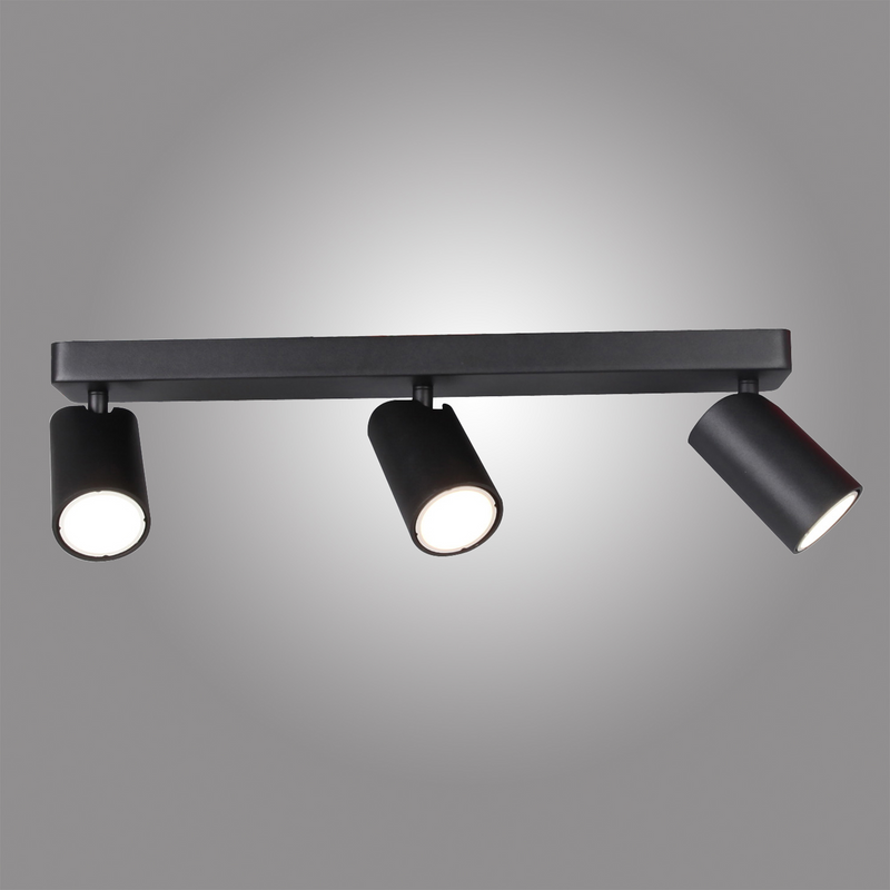 Mantra Fusion M6711 Sal Linear 3 Light Spotlight GU10, Matt Black • M6711