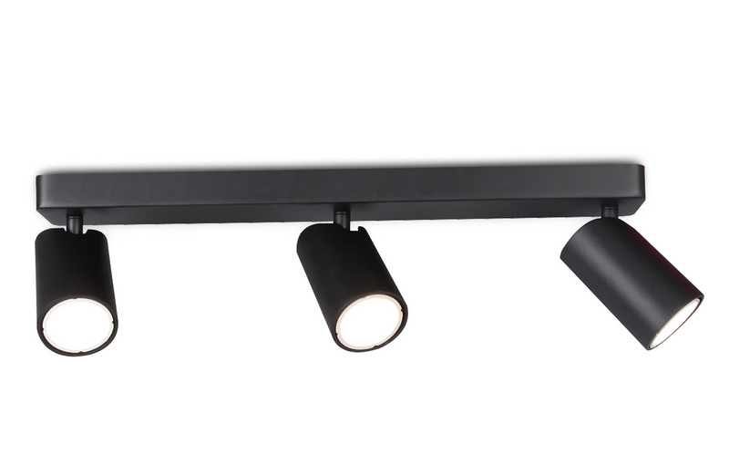 Mantra Fusion M6711 Sal Linear 3 Light Spotlight GU10, Matt Black • M6711