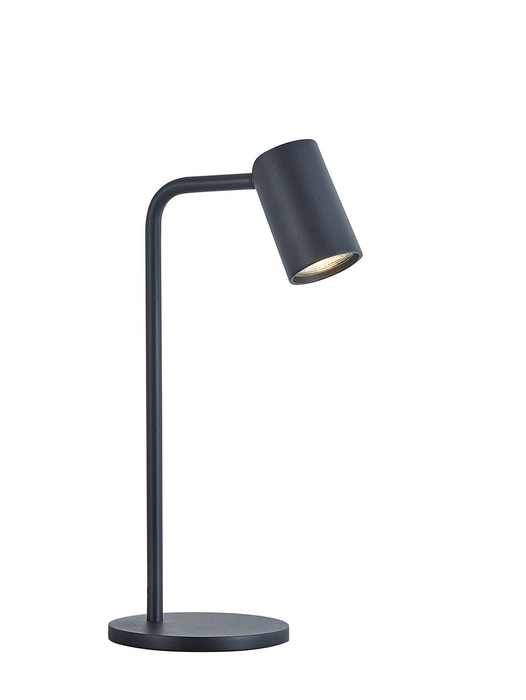 Mantra Fusion M7515 Sal Small Table Lamp With Inline Switch 1 Light GU10, Matt Black • M7515