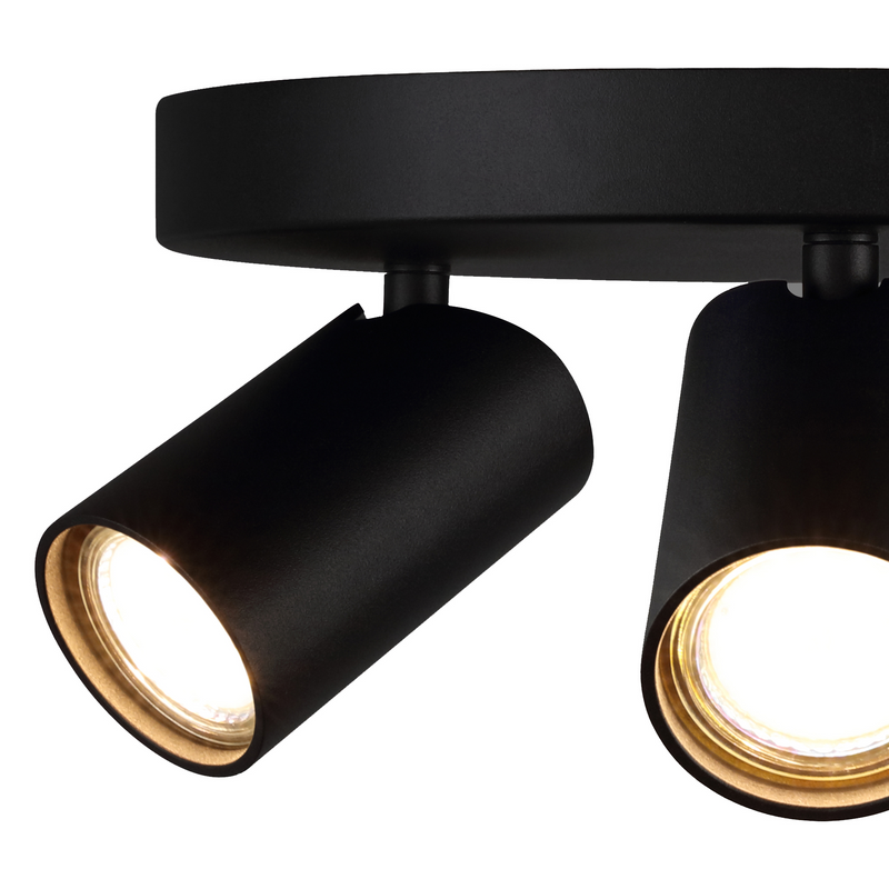 Mantra Fusion M7962 Sal Round 3 Light Spotlight GU10, Matt Black • M7962