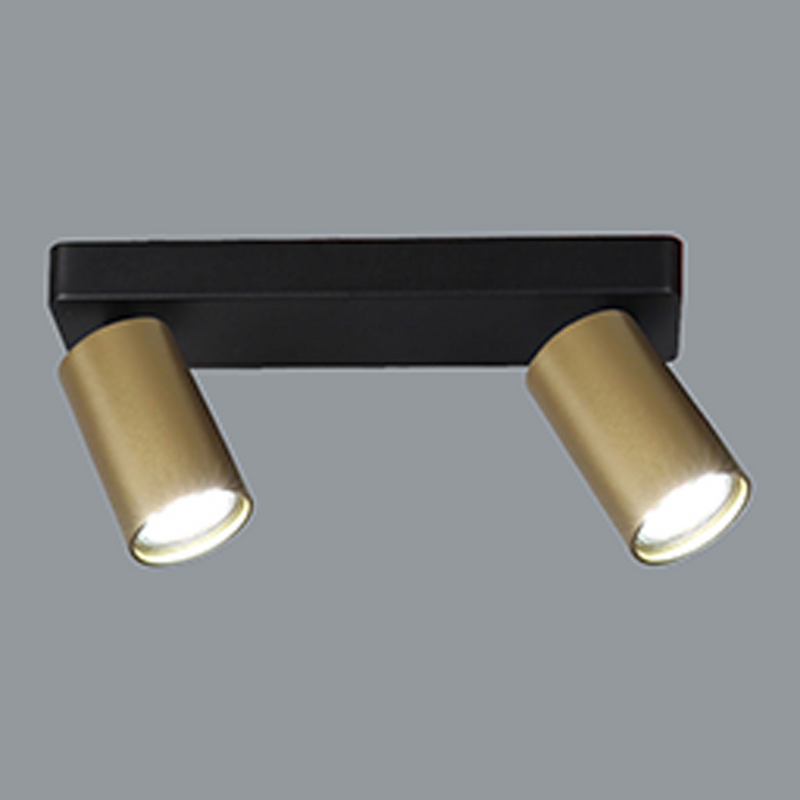 Mantra Fusion M8489 Sal Linear 2 Light Spotlight GU10, Satin Gold/Matt Black • M8489
