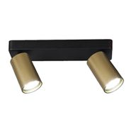 Mantra Fusion M8489 Sal Linear 2 Light Spotlight GU10, Satin Gold/Matt Black • M8489