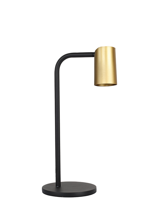 Mantra Fusion M8491 Sal Small Table Lamp With Inline Switch 1 Light GU10, Satin Gold/Matt Black • M8491