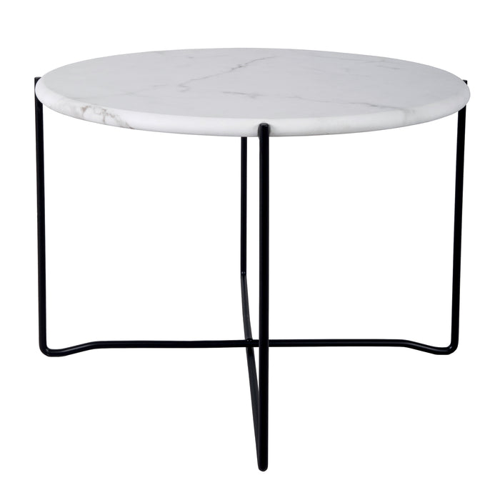 Dar Lighting Azzate Round Coffee Table White Marble Effect • 001AZZ001