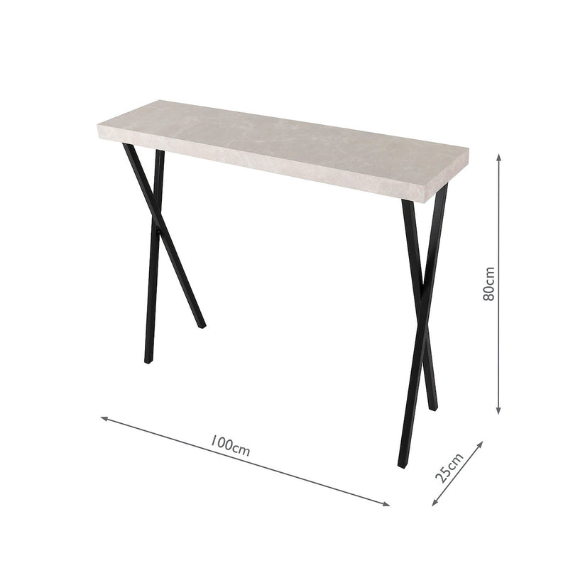 Dar Lighting Data Console Table Light Grey Marble Effect • 001DAT003