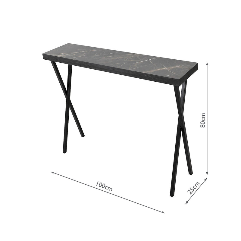 Dar Lighting Data Console Table Dark Marble Effect • 001DAT004