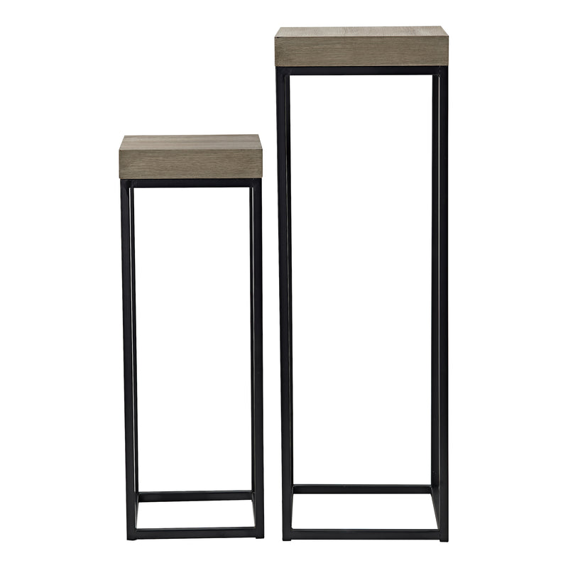 Dar Lighting Fabio Nest of 2 Plant Stand Oak Style Effect • 001FAB001