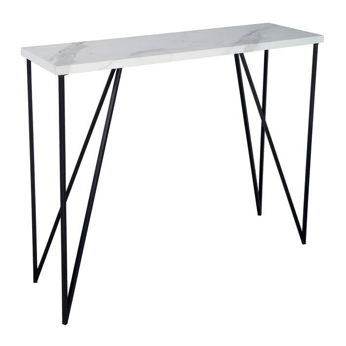 Dar Lighting Fotini Console Table White Marble Effect • 001FOT001