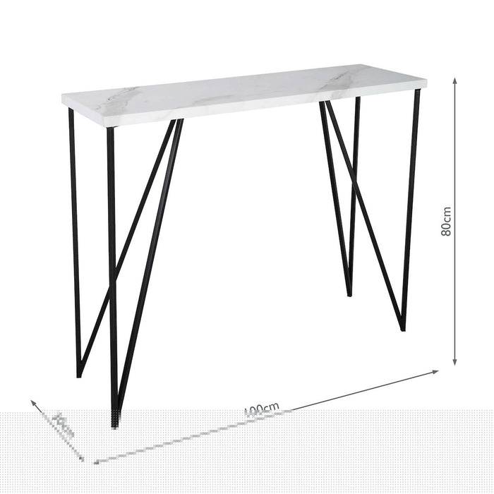 Dar Lighting Fotini Console Table White Marble Effect • 001FOT001