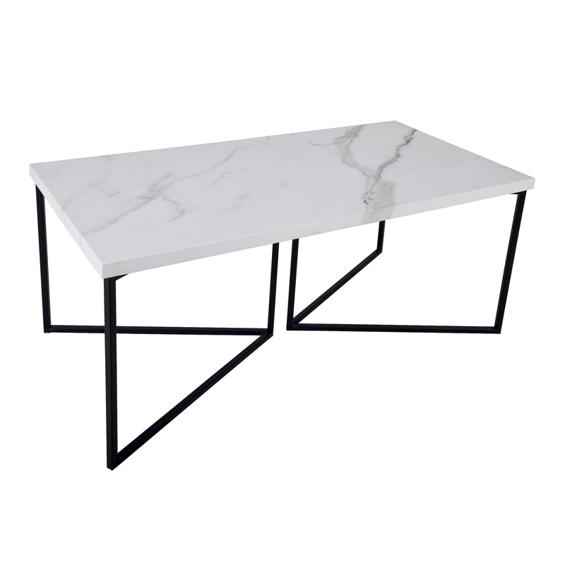 Dar Lighting Fotini Coffee Table White Marble Effect • 001FOT002