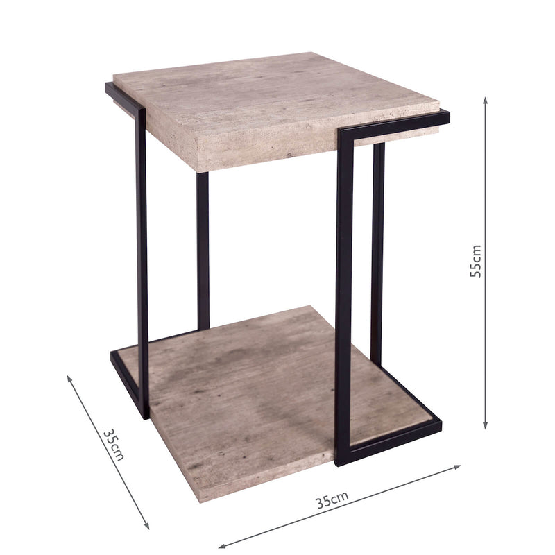 Dar Lighting Royan Square Table Concrete Effect • 001ROY002