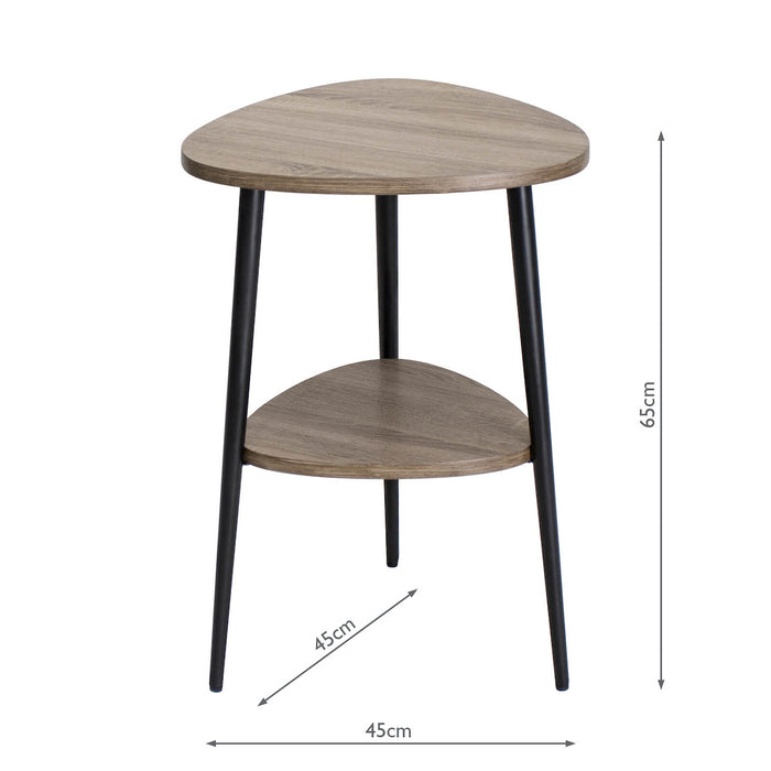 Dar Lighting Vigo Side Table With Shelf Oak Style Effect • 001VIG001