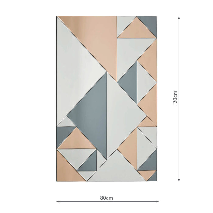 Dar Lighting Ephesus Rectangle Mirror Smoked & Rose Gold 120cm x 80cm • 002EPH12080