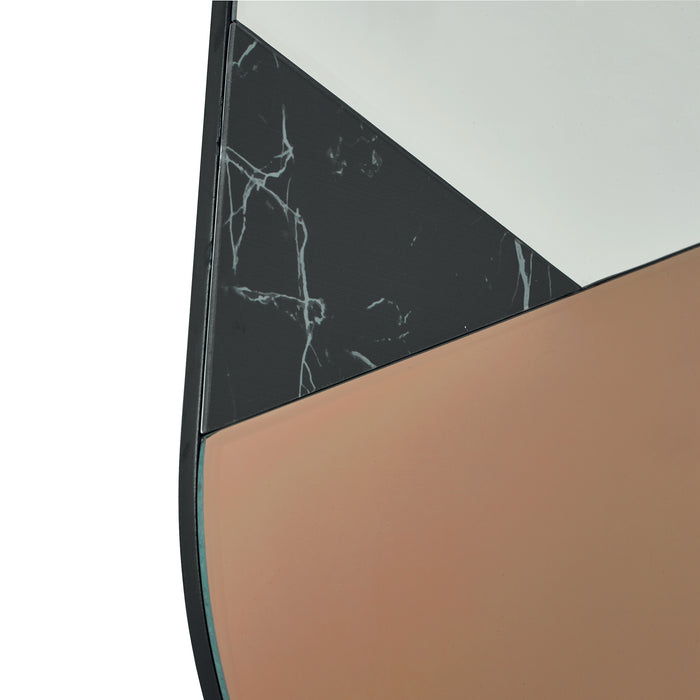 Dar Lighting Jalisa Oval Mirror Rose Gold & Black 80cm x 40cm • 002JAL8040