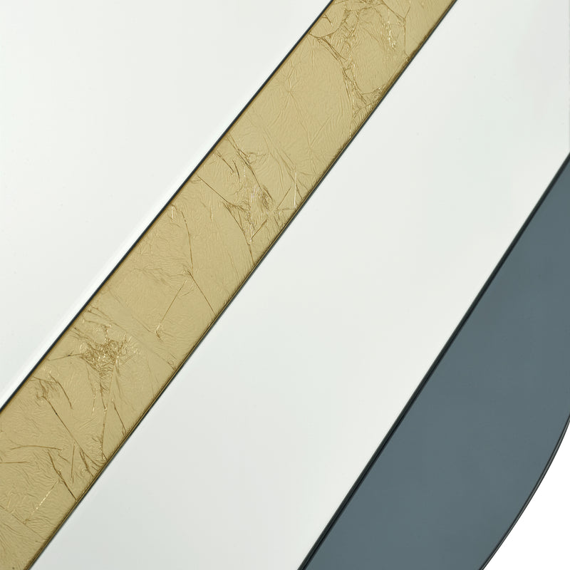 Dar Lighting Jelena Round Mirror Smoked And Gold Leaf 60cm • 002JEL60