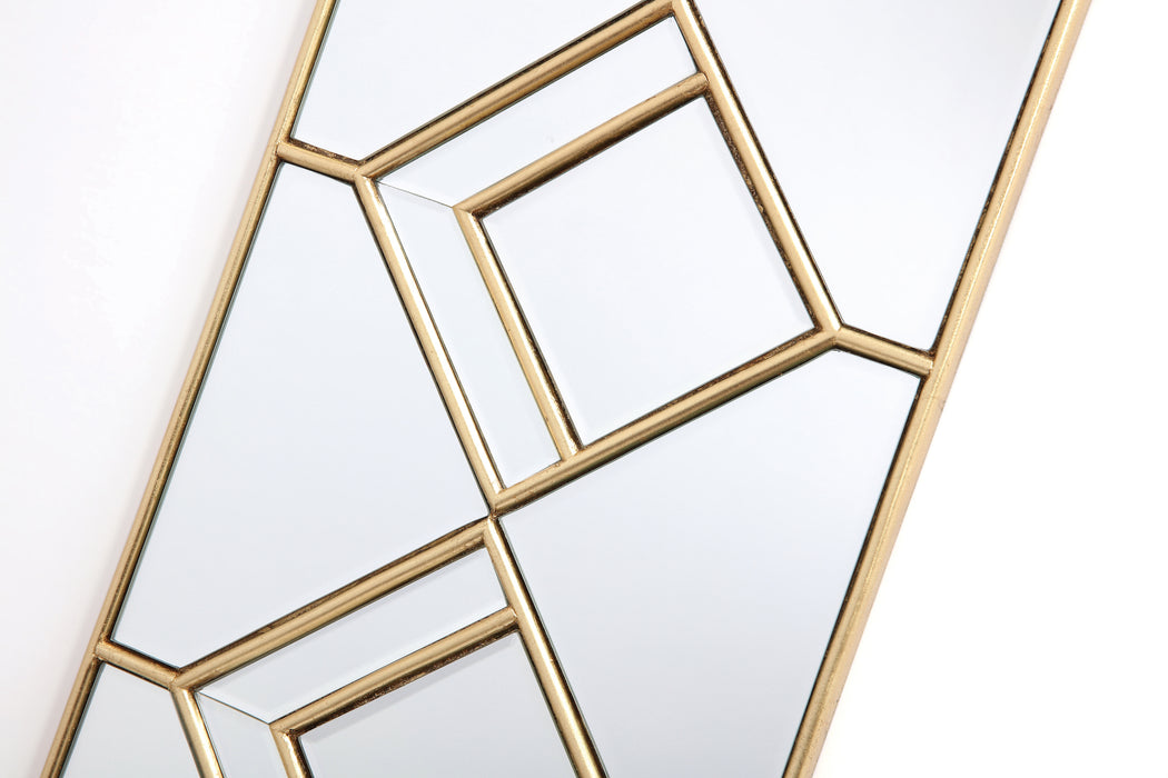 Dar Lighting Kipton Rectangle Decorative Mirror with Gold Foil Detail 98 x 30cm • 002KIP9830