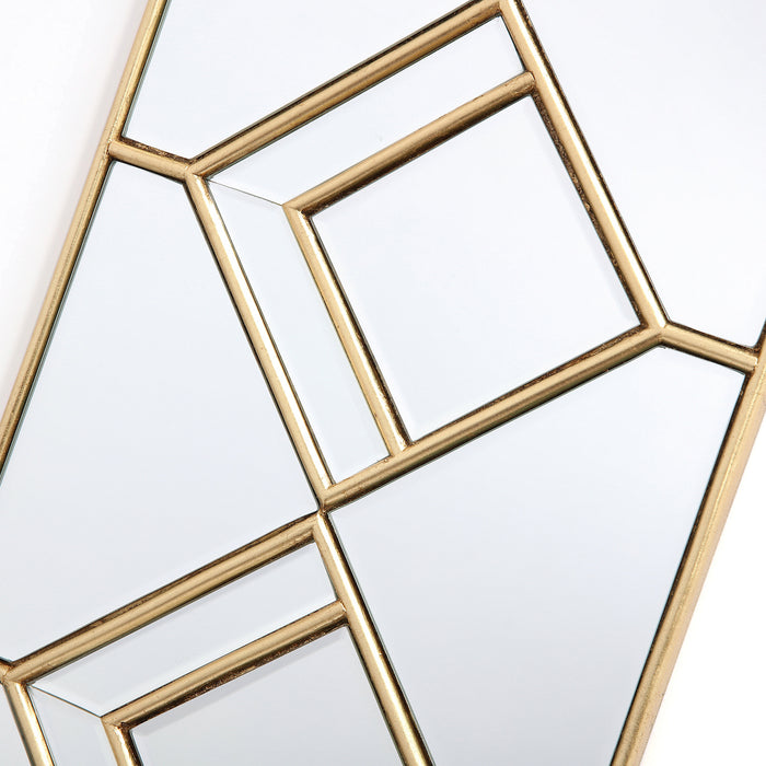 Dar Lighting Kipton Rectangle Decorative Mirror with Gold Foil Detail 98 x 30cm • 002KIP9830