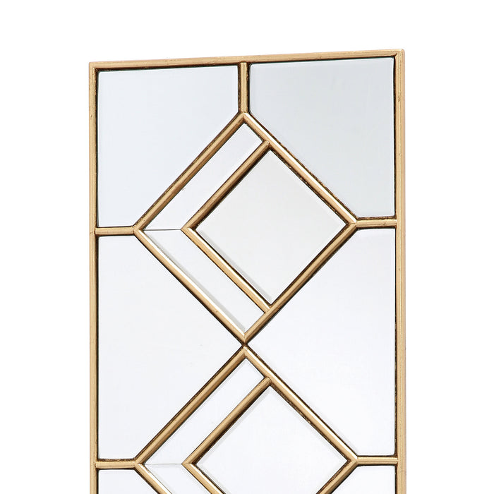 Dar Lighting Kipton Rectangle Decorative Mirror with Gold Foil Detail 98 x 30cm • 002KIP9830