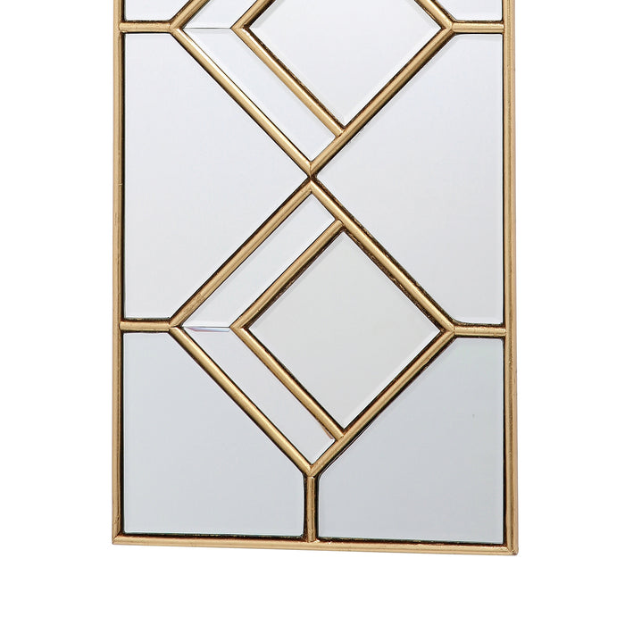 Dar Lighting Kipton Rectangle Decorative Mirror with Gold Foil Detail 98 x 30cm • 002KIP9830