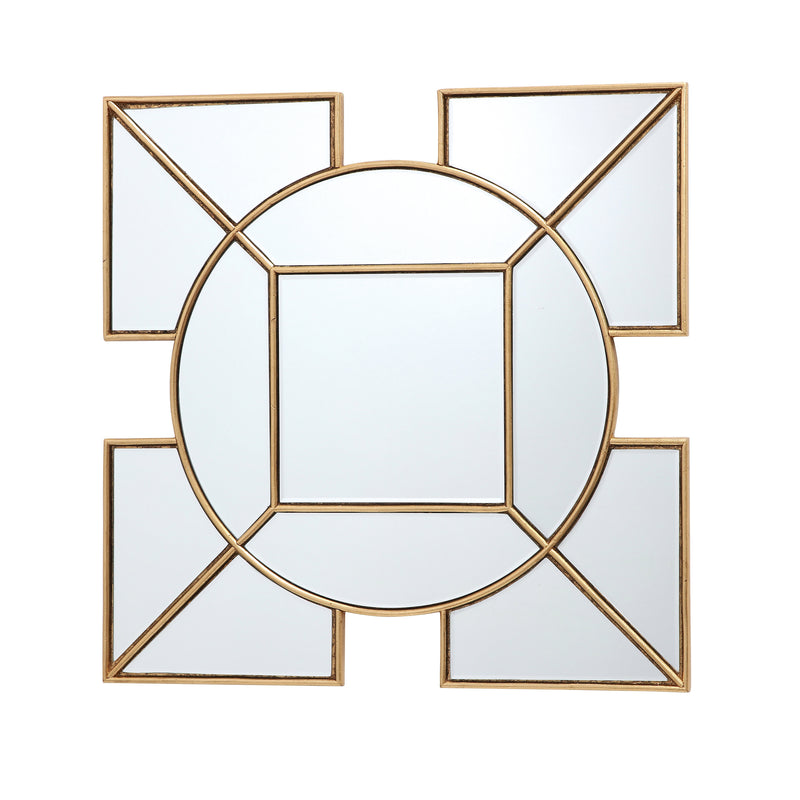 Dar Lighting Lyshia Square Mirror With Gold Foil Detail 60cm • 002LYS60
