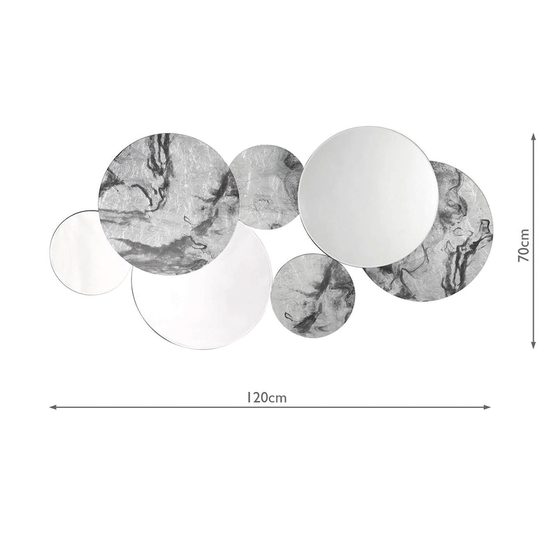 Dar Lighting Meco Rectangle Mirror Black Marble Effect 120 x 70cm • 002MEC12070