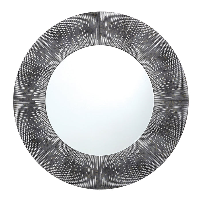 Dar Lighting Neome Round Mirror With Purple/Grey Frame 80cm • 002NEO80
