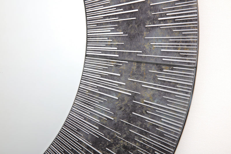 Dar Lighting Neome Round Mirror With Purple/Grey Frame 80cm • 002NEO80