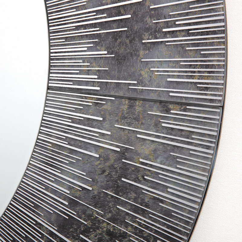 Dar Lighting Neome Round Mirror With Purple/Grey Frame 80cm • 002NEO80