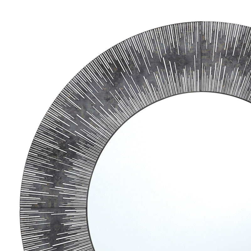 Dar Lighting Neome Round Mirror With Purple/Grey Frame 80cm • 002NEO80