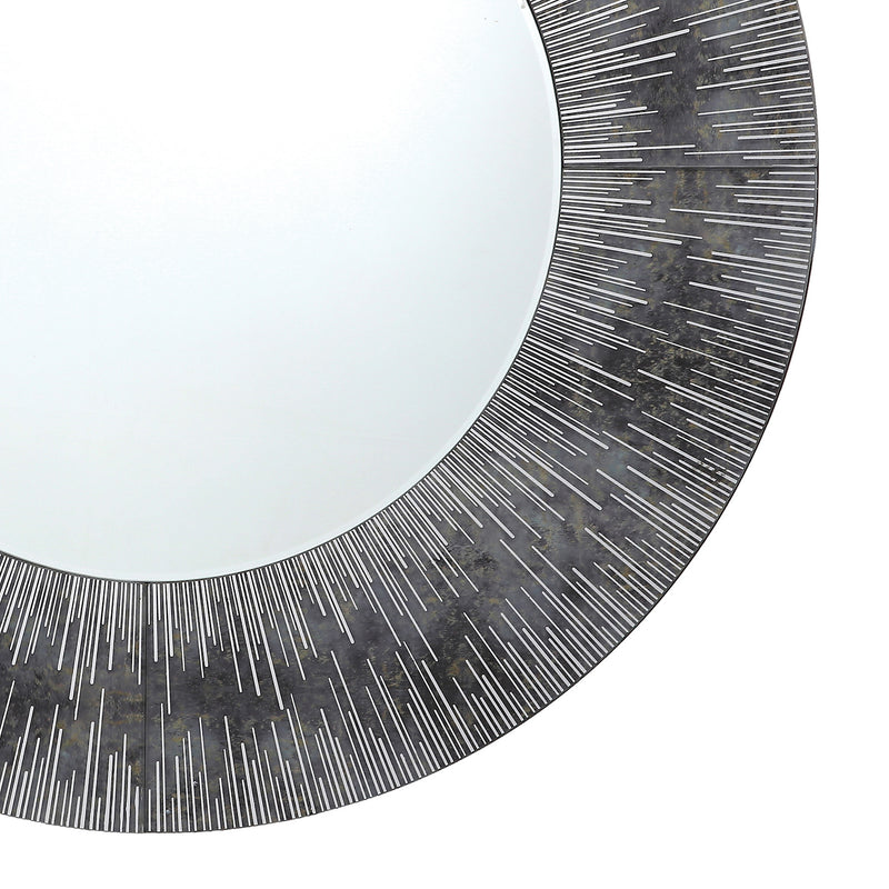 Dar Lighting Neome Round Mirror With Purple/Grey Frame 80cm • 002NEO80