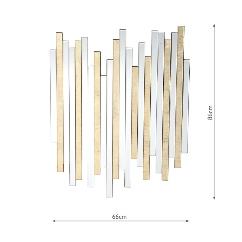 Dar Lighting Pimento Decorative Mirror Gold Foil Detail 86 X 66cm • 002PIM8666