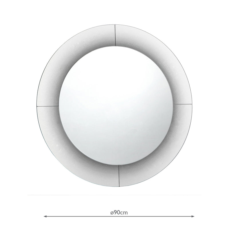 Dar Lighting 002RAG90 Ragusa Round Black Fade Mirror 90cm