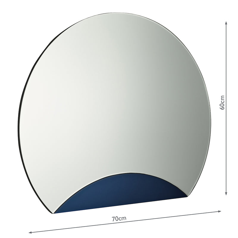 Dar Lighting Rise Mirror With Blue Panel Detail 60 x 70cm • 002RIS60B