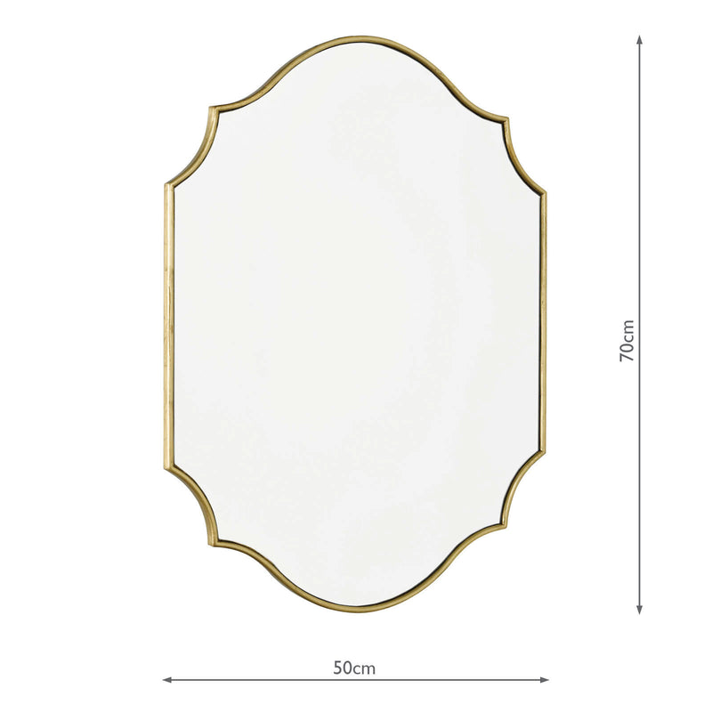 Dar Lighting Ruggiero Rectangle Mirror With Gold Foil Detail 70 x 50cm • 002RUG7050