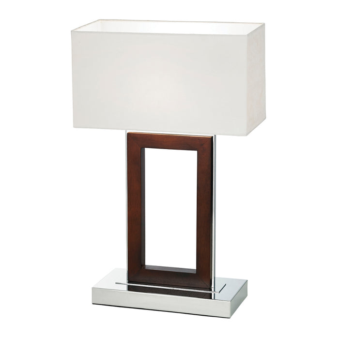 Endon Lighting 0195-DW Portal Single Light Table Lamp Dark Wood Finish